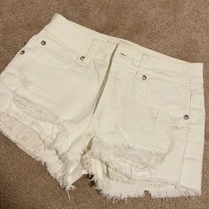 American eagle white high rise shorts